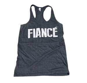 FIANCÉ Graphic Tank Top Charcoal Gray Graphic Muscle Tee Tank Fiance Large